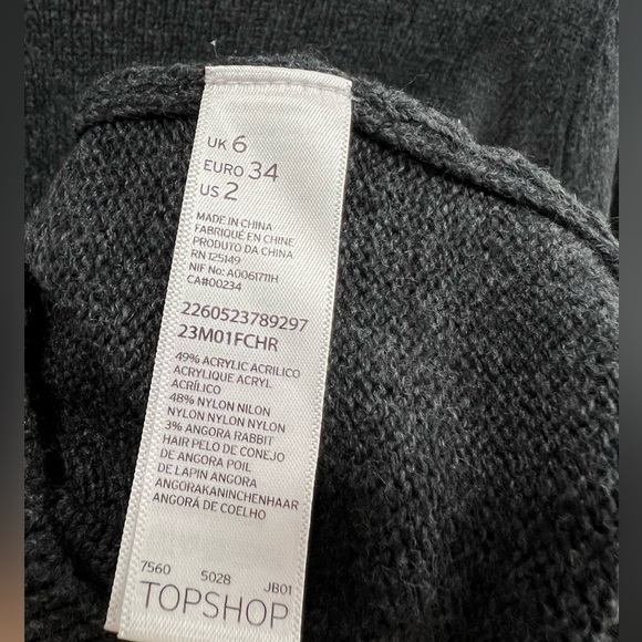 Topshop Women’s Sweater with Embellished Rhinestones Size 2 - Picture 5 of 7
